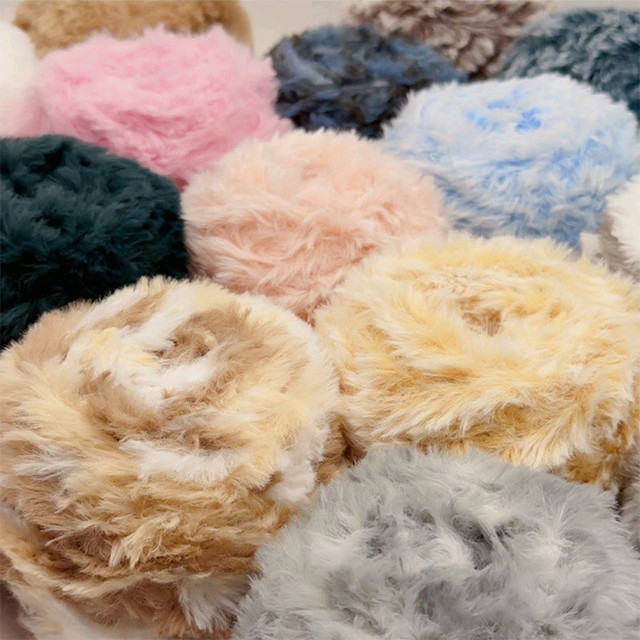 50g/Roll Faux Fur Yarn Fluffy Imitation Mink Wool Cashmere Yarn